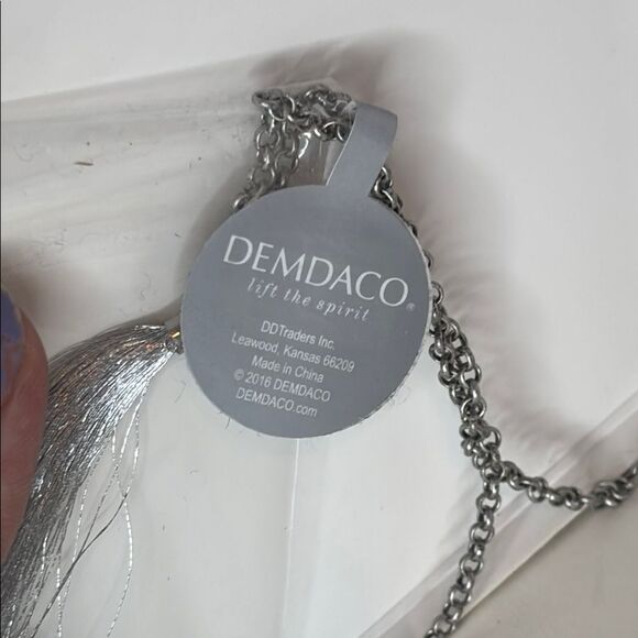 Demdaco Silver and Gold Tone Brass Heart Locket Necklace with Box - Picture 3 of 5